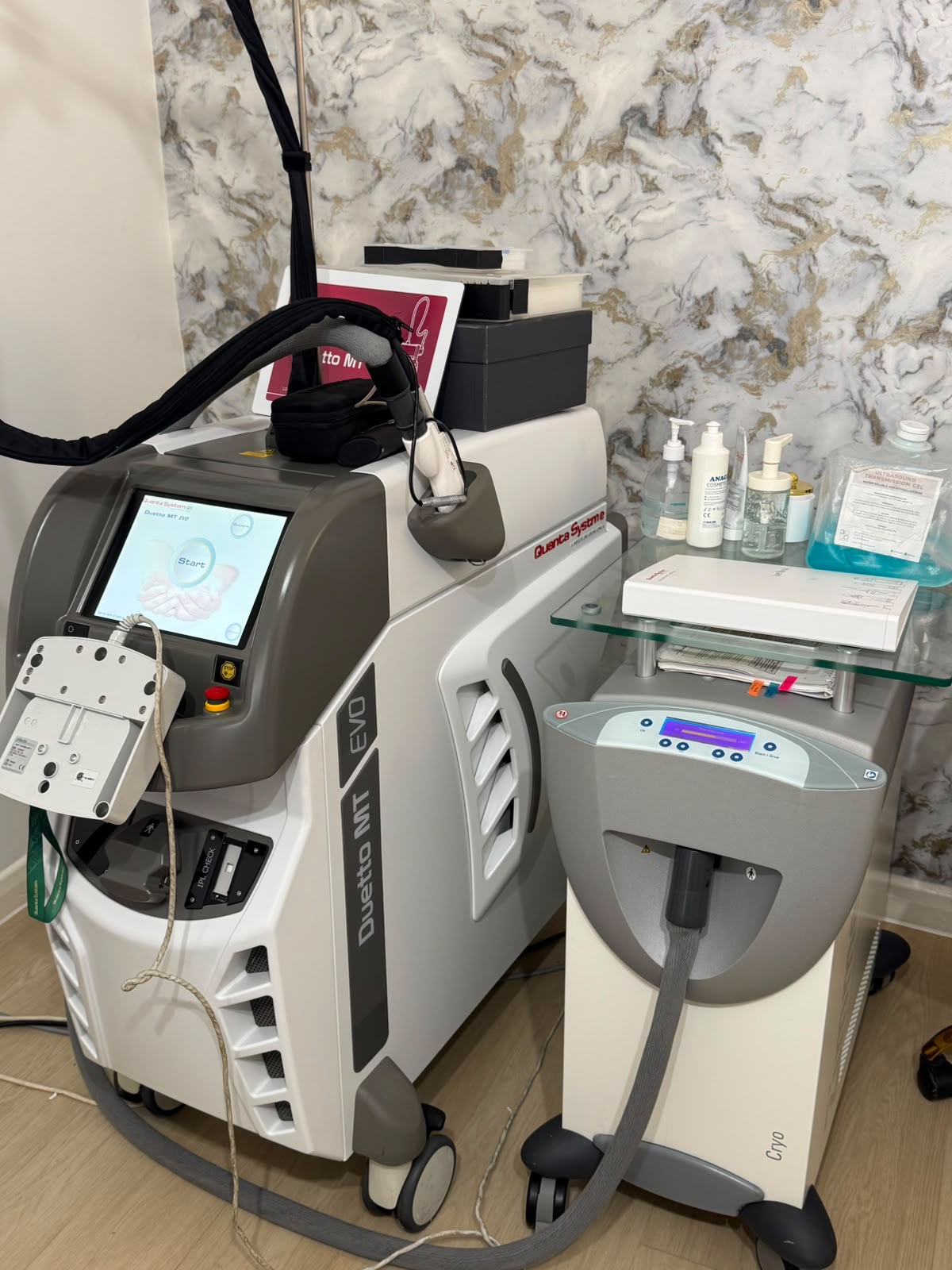 Quanta System Duetto MT EVO medical-grade laser hair removal machine at Precious Moments Beauty Clinic, Banstead